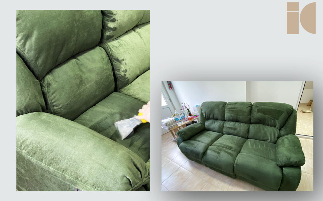 Curatare canapea 3 locuri verde