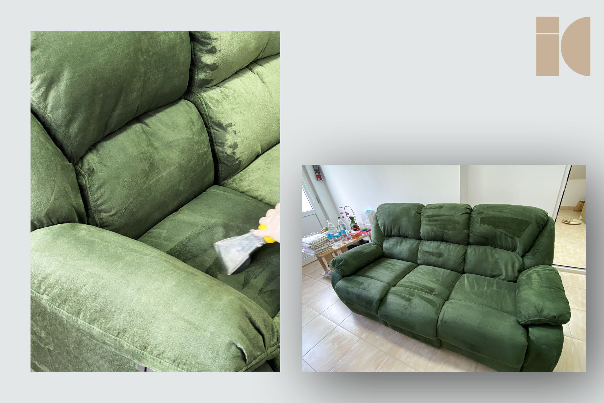 Canapea 3 locuri verde